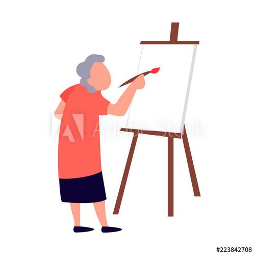 500x500 Old Woman Paints On Canvas Art Therapy Studio For The Elderly