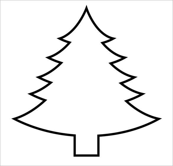 585x563 Christmas Tree Drawing Template