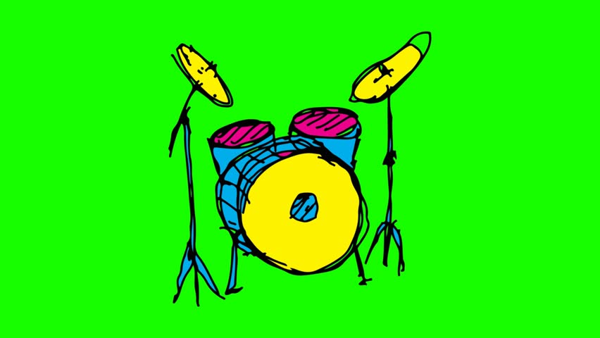 852x480 Music Set Drawing Stock Video Footage