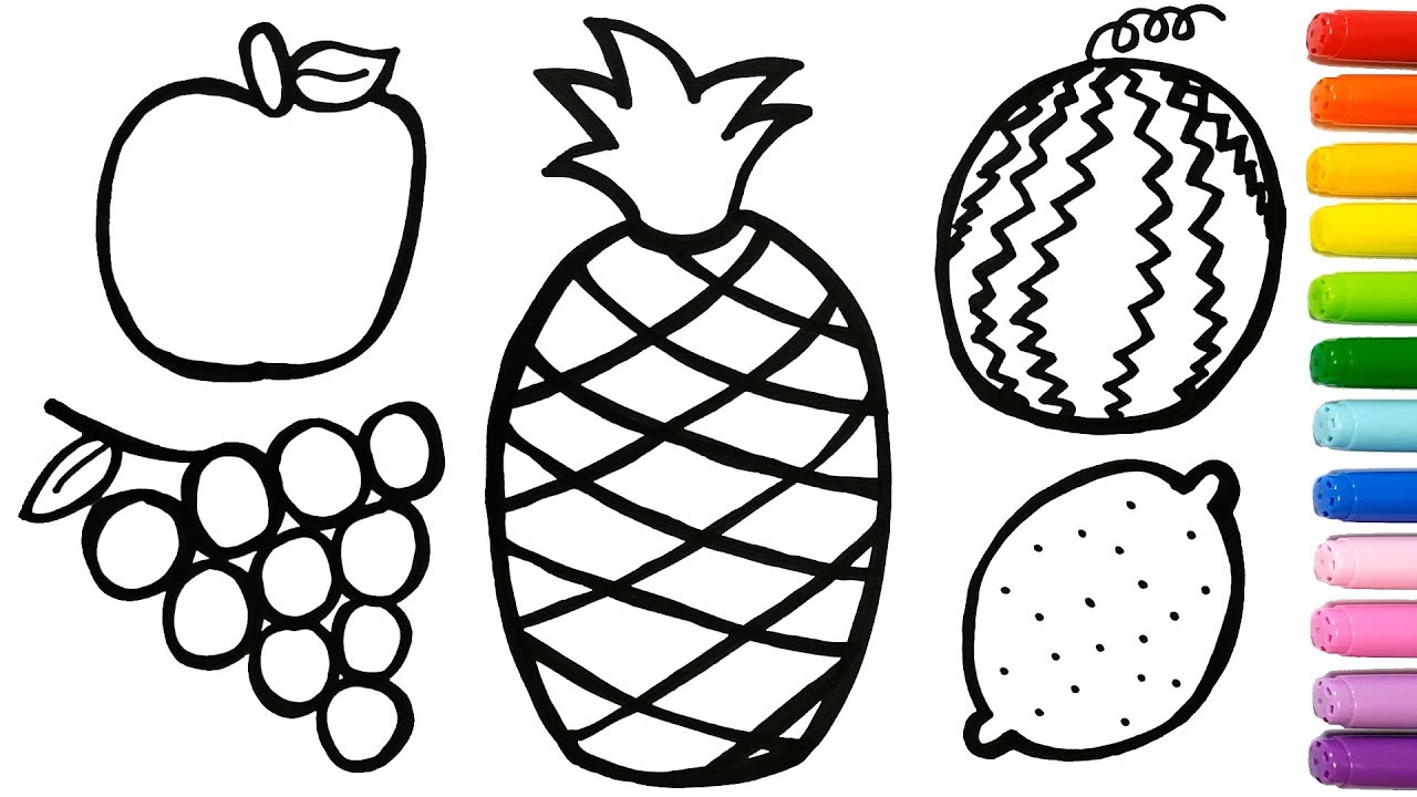1280x720 Fruits Coloring Pages