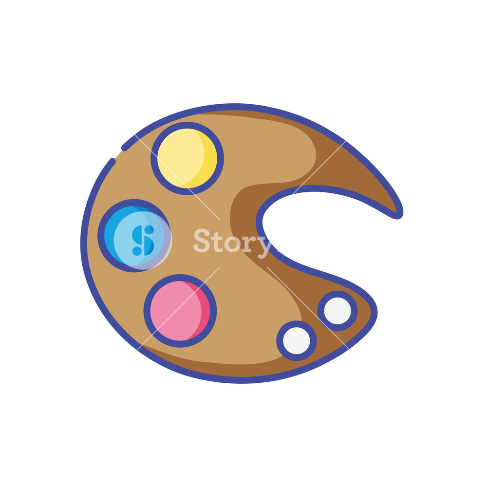 1000x1000 Art Palette Tool To Paint And Drawing Vector Illustration Royalty