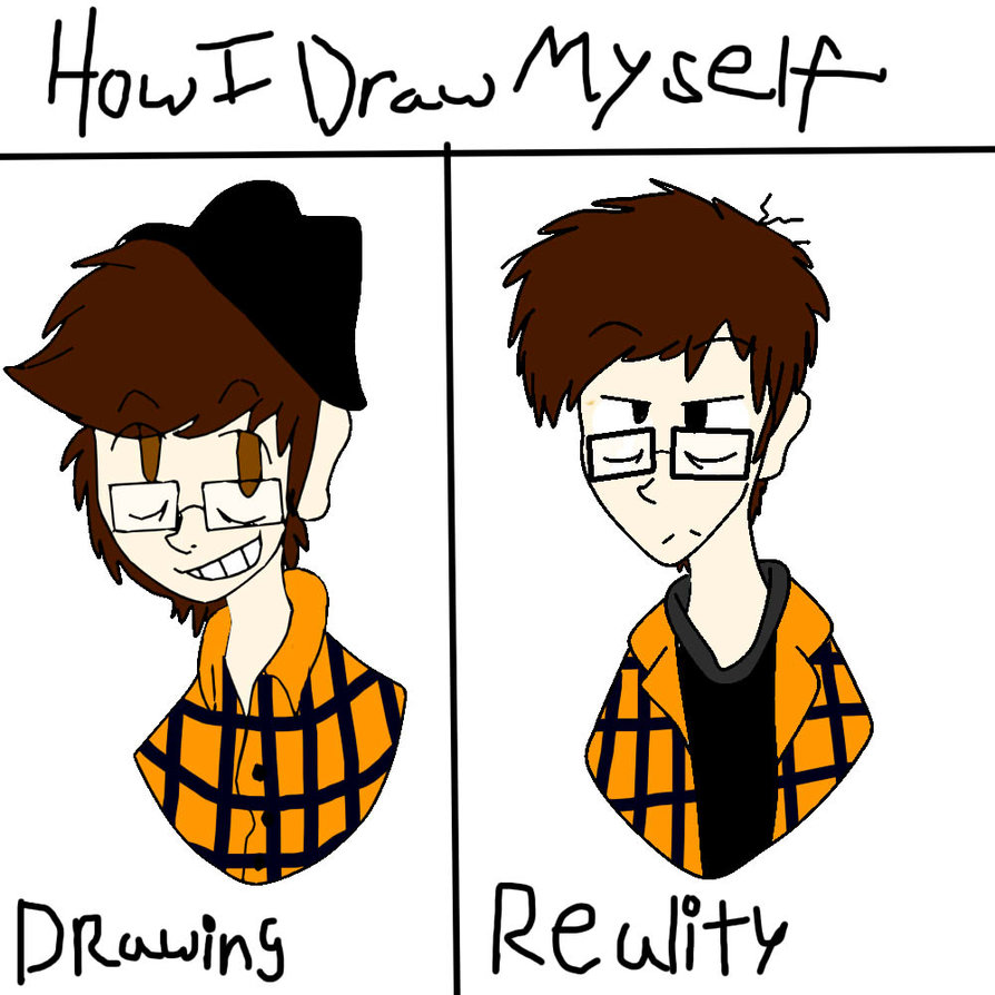 894x894 How I Draw Myself Drawing Vs Reality
