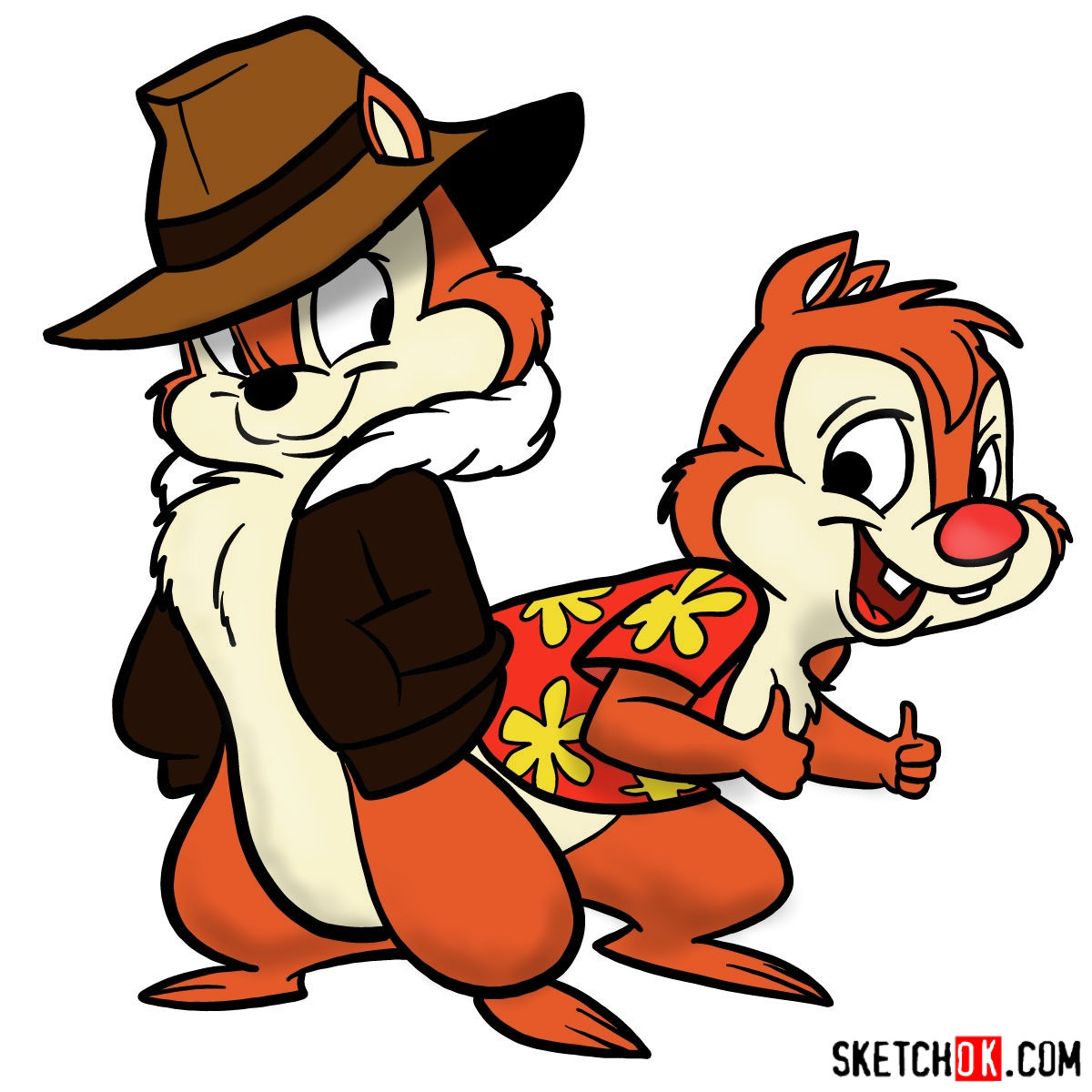 1200x1200 How To Draw Chip And Dale Together