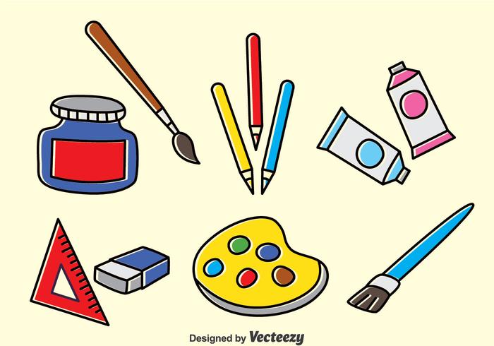 700x490 Drawing Tools Vector Set