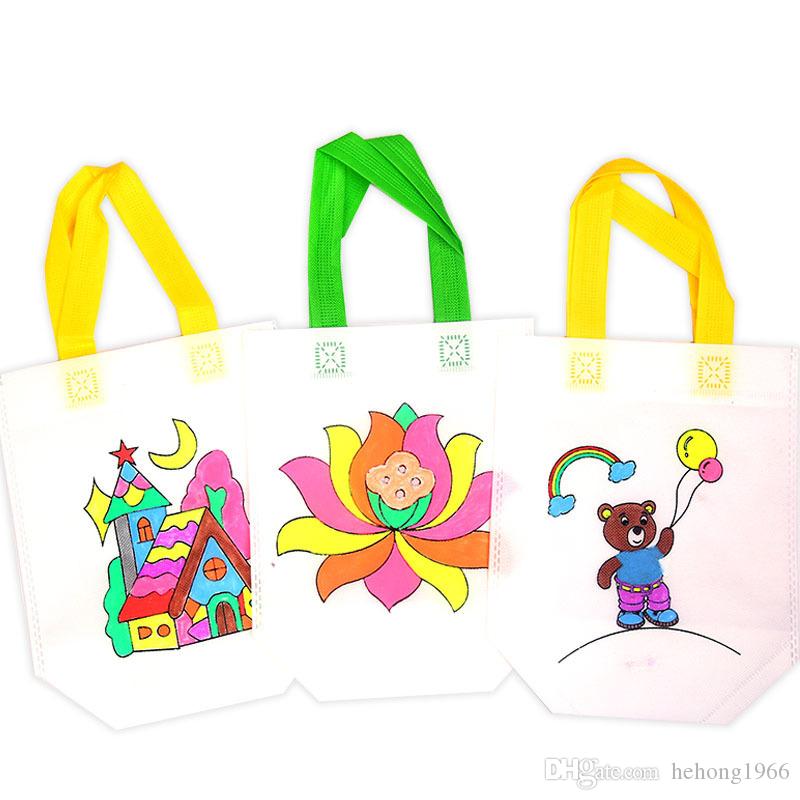 800x800 Non Woven Fabrics Graffiti Bag Kids Drawing Handbag Coloring