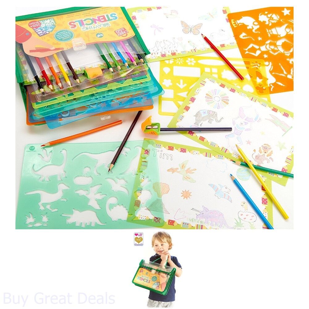 1000x1000 New Large Drawing Stencils Art Set For Kids Creativ' Craft Travel