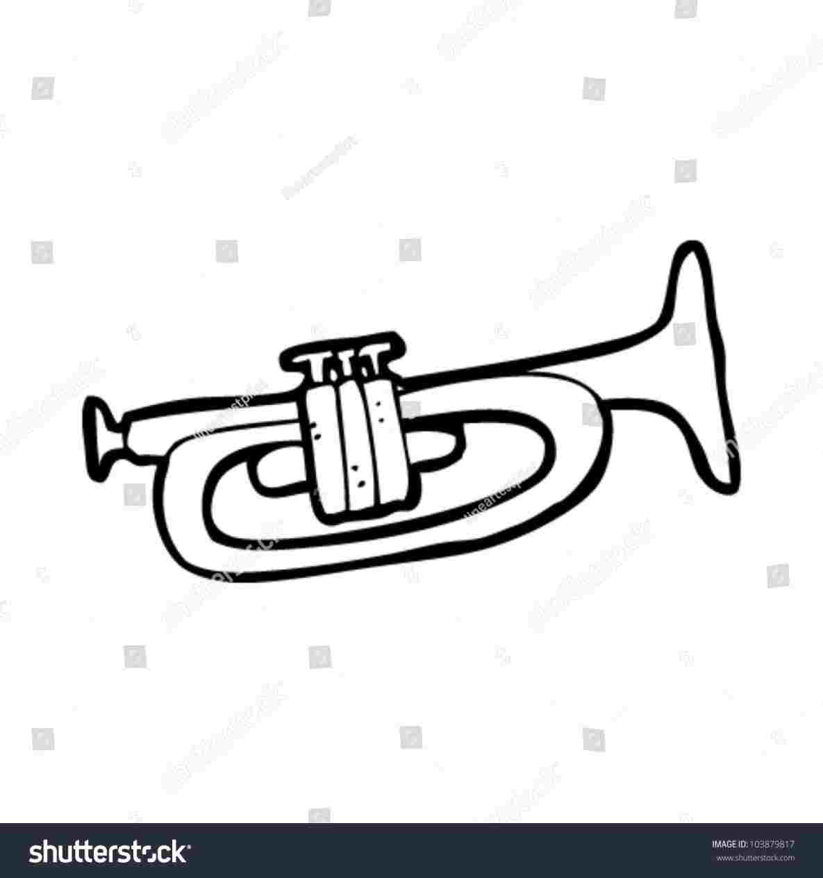 1185x1264 Cartoon Trumpet Drawing