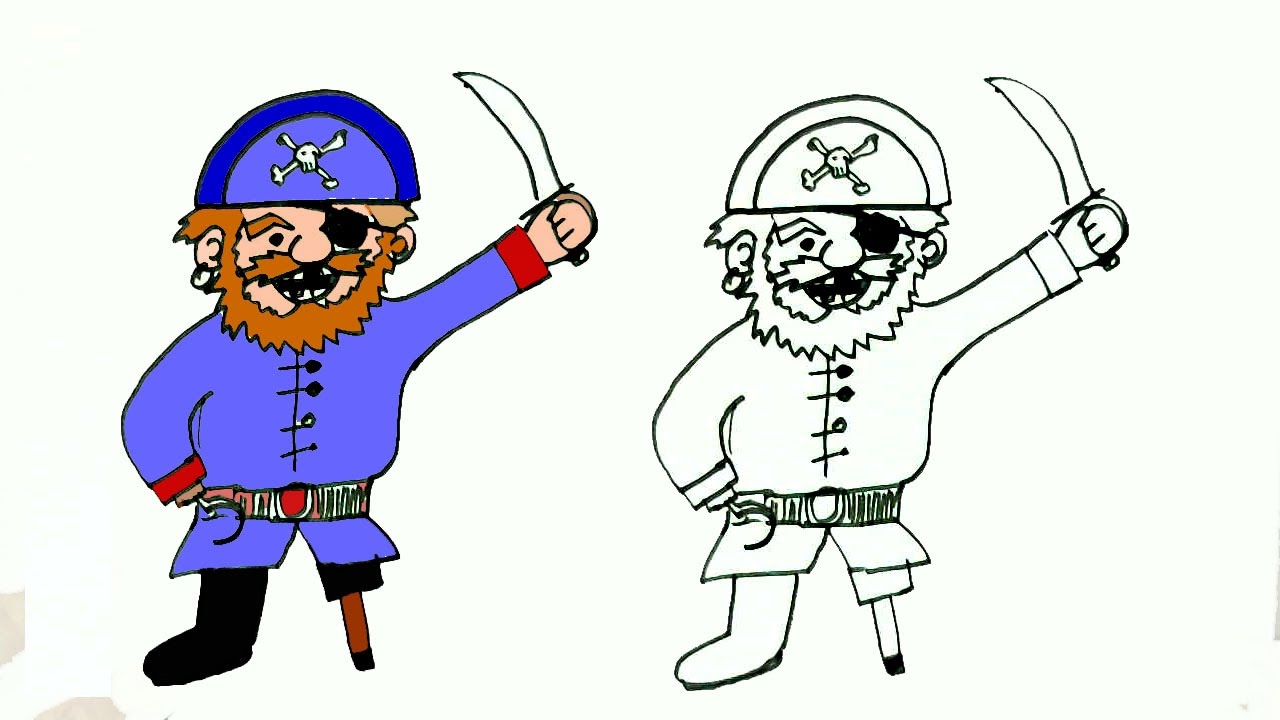 1280x720 How To Draw A Pirate In Easy Steps For Children Beginners