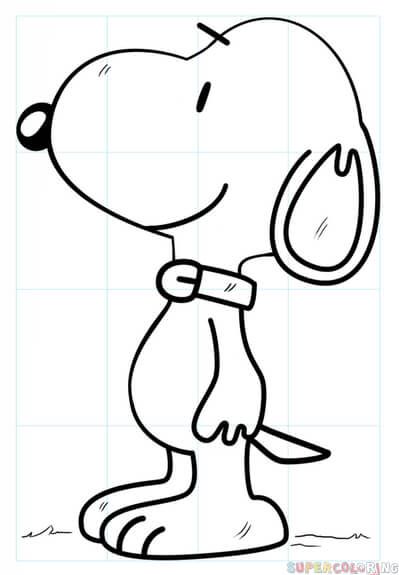 399x575 How To Draw Snoopy Step