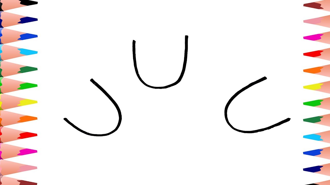 1280x720 How To Draw Rose With U Letter Pink And Yellow And Red Color