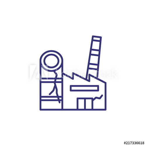 500x500 devastation line icon closed factory, bankruptcy, recession