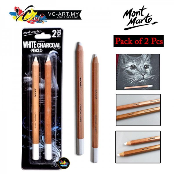 600x600 Mont Marte White Charcoal Pencils