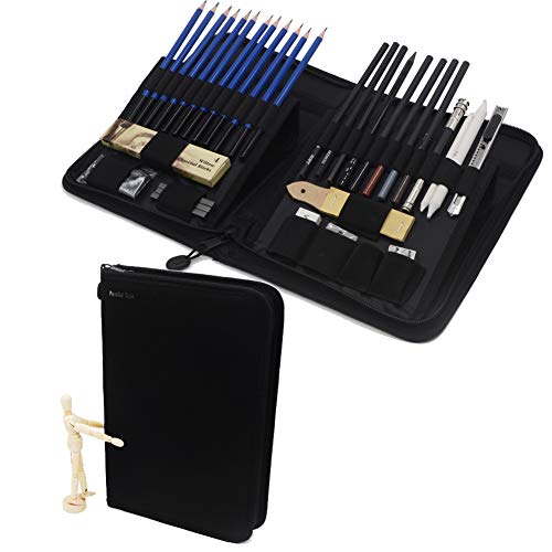 500x500 parallel halo drawing and sketching art set in zippered carrying