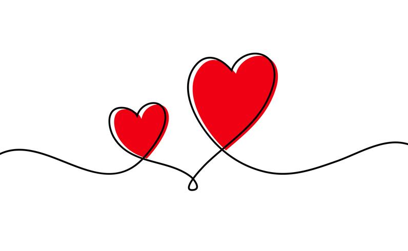 796x490 Continuous One Line Drawing Of Red Heart Isolated On White