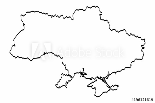500x334 Ukraine Map Outline Graphic Freehand Drawing On White Background