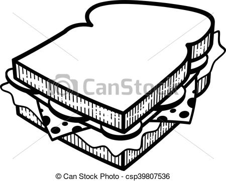 450x361 Collection Of Free Sandwich Clipart Line Drawing Amusement