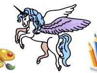 200x150 How To Draw Unicorn Pegasus Coloring Pages Drawing Videos For Kids