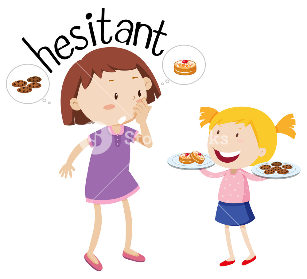 1000x909 English Vocabulary Word Hesitant Royalty Free Stock Image