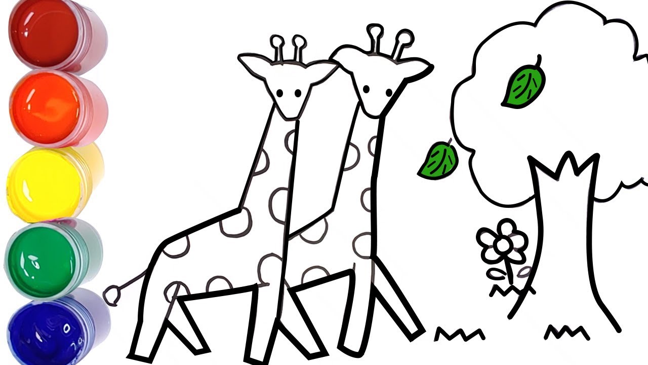 1280x720 Glitter Giraffe Drawing And Coloring For Kids Kids Alphabet