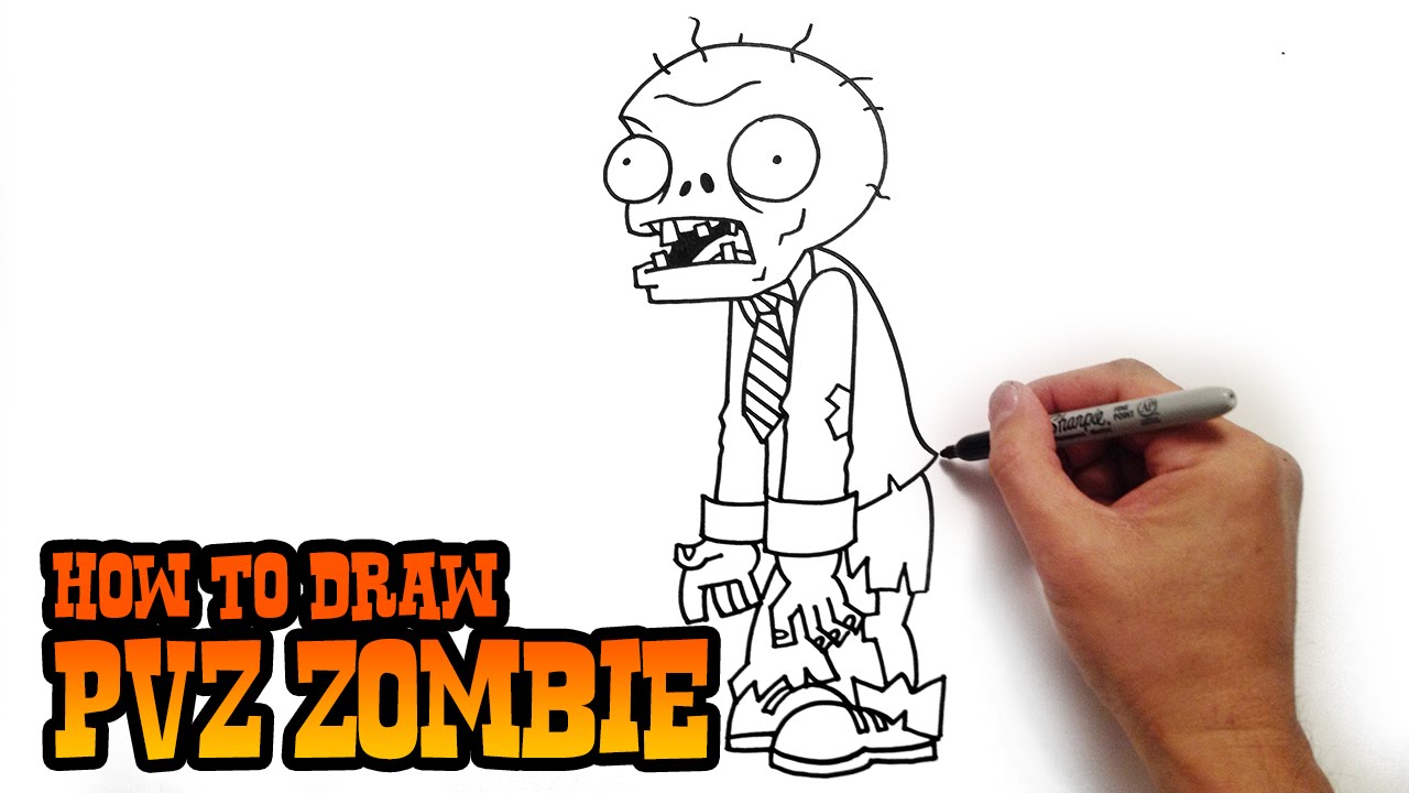 1280x720 How To Draw A Zombie From Plants Vs Zombies