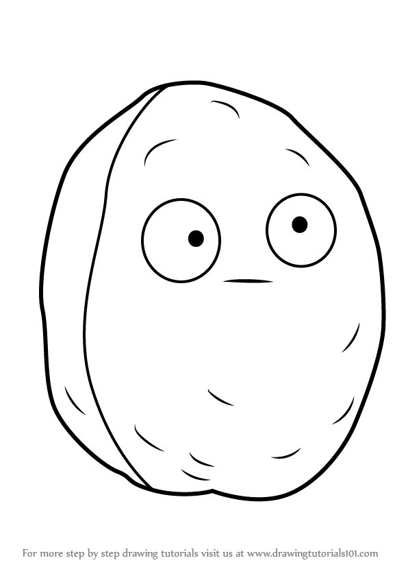 596x843 Learn How To Draw Wall Nut From Plants Vs Zombies