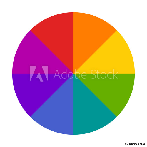 500x500 Color Wheel Or Color Circle Picker Flat Vector Icon For Drawing
