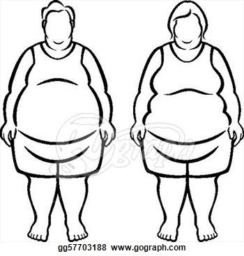 350x367 Morbidly Obese Over Pounds Overweight Clipart Drawing