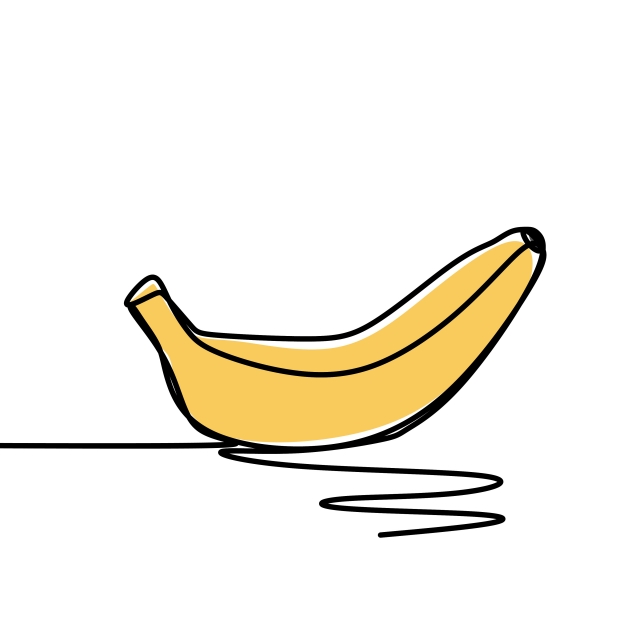 640x640 Banana One Continuous Line Art Drawing Vector Illustration