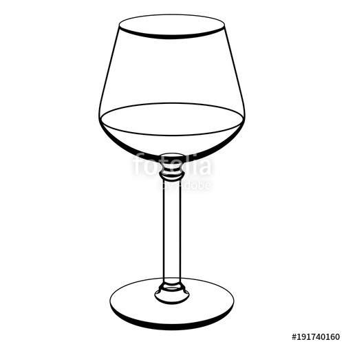500x500 A Glass For Wine Contour Drawing Stock Image And Royalty Free