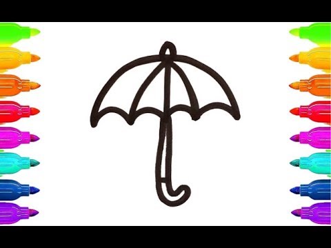 480x360 How To Draw Umbrella With Colored Marker Learning Colors
