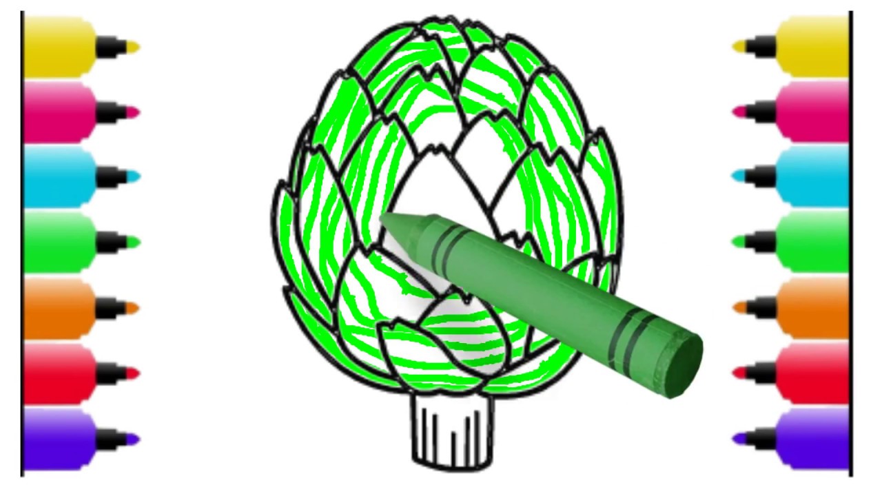 1280x720 How To Draw And Color An Artichoke Coloring And Drawing For Kids