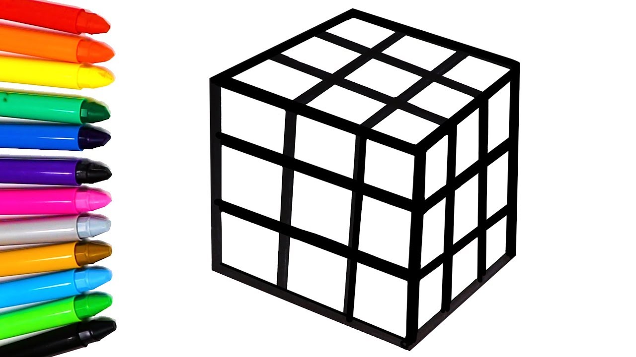 1280x720 rubik's cube coloring and drawing learn colors for kids, toddlers