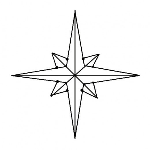 520x520 How To Draw A Compass Rose Feltmagnet