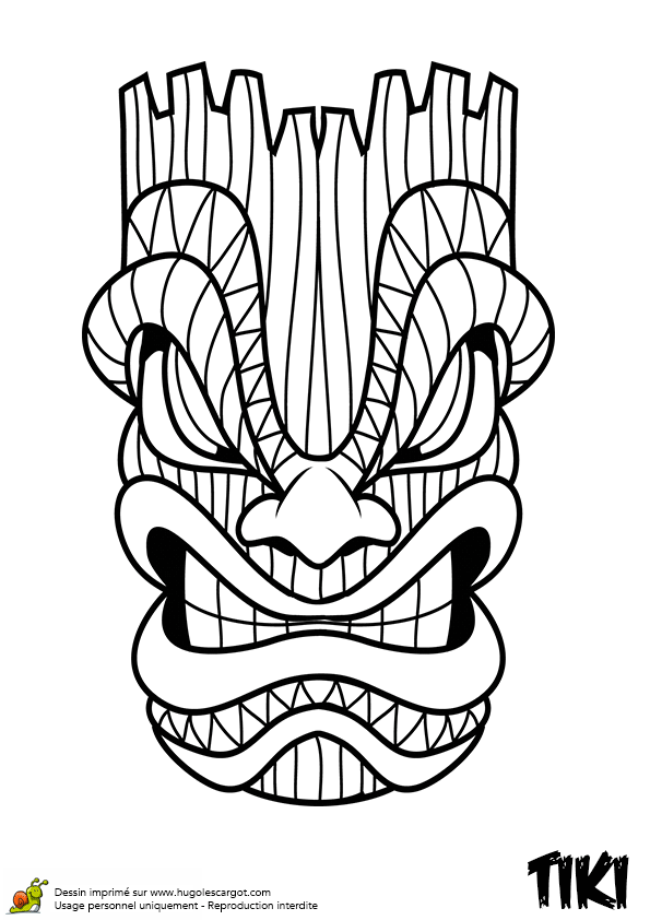595x842 Tiki Drawing Wood Mask For Free Download