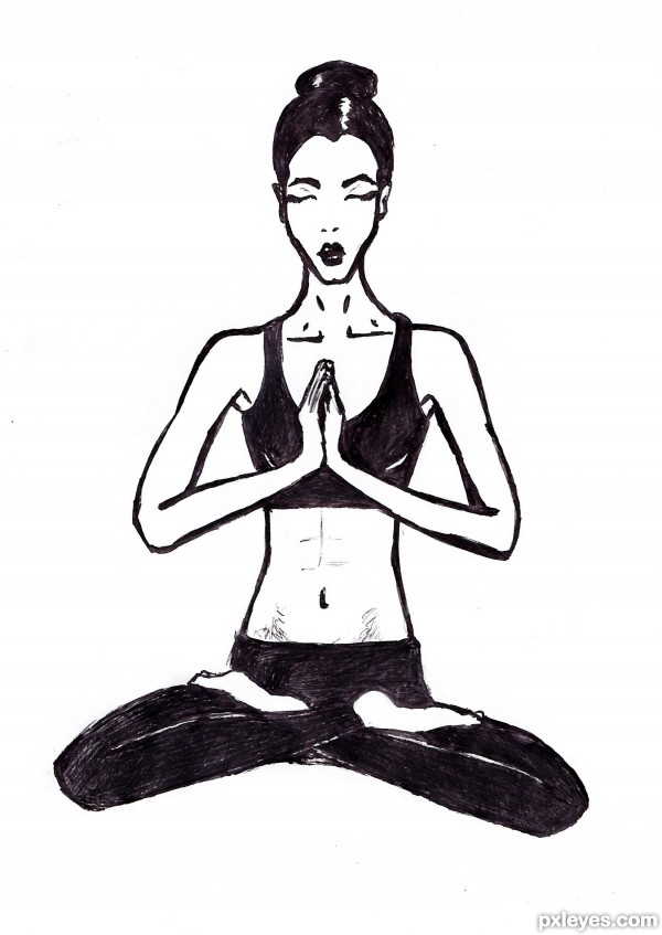 600x847 Yoga Drawing, Pencil, Sketch, Colorful, Realistic Art Images