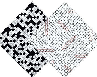 340x270 Crossword Fabric Etsy