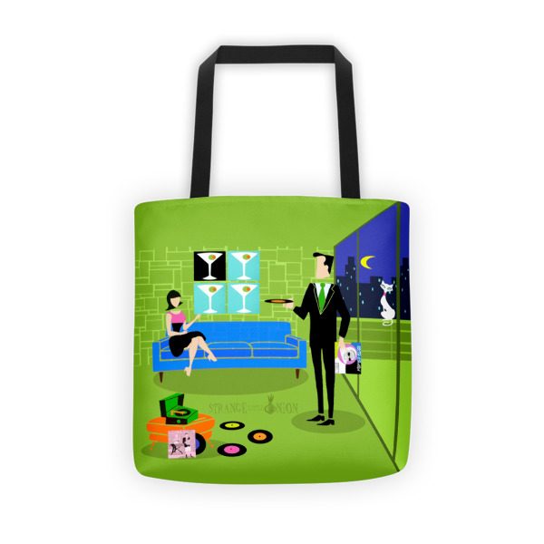600x600 Retro Urban Cartoon Couple Tote Bag Strange Little Onion