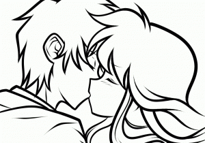 300x210 cartoon cute couple kiss sketches how to draw cute couple