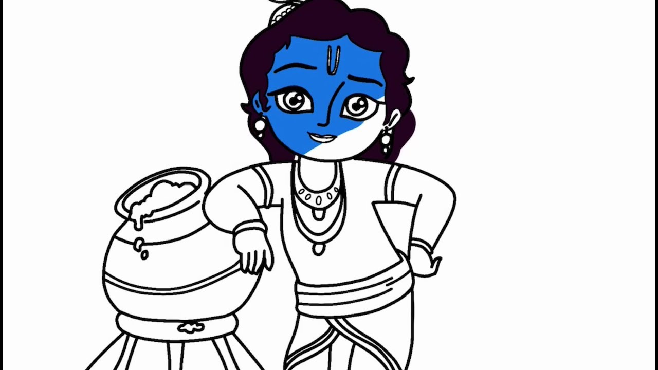 1280x720 Drawings For Kids How To Draw Little Krishna