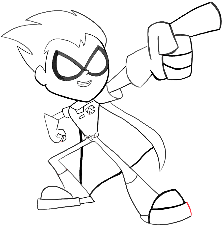 900x912 How To Draw Robin From Teen Titans Go With Easy Steps Tutorial