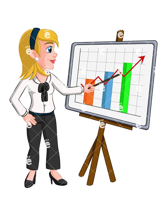 585x755 A Business Woman Using A Pointer To Indicate A Growth Chart