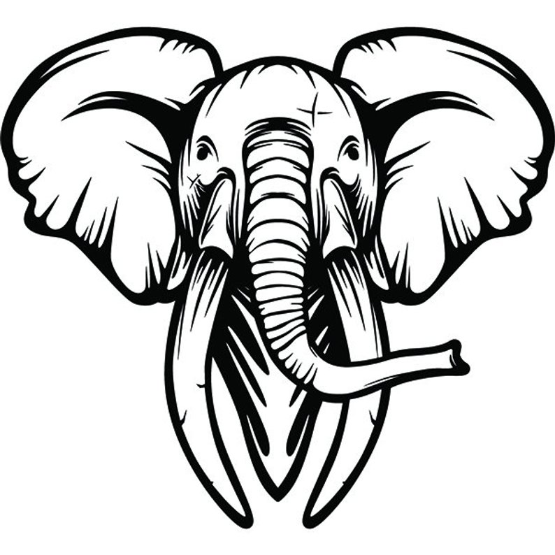 Drawings Of Elephants With Trunk Up | Free download on ClipArtMag