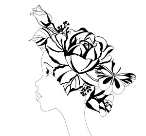 300x281 Flowers And Butterflies Drawings