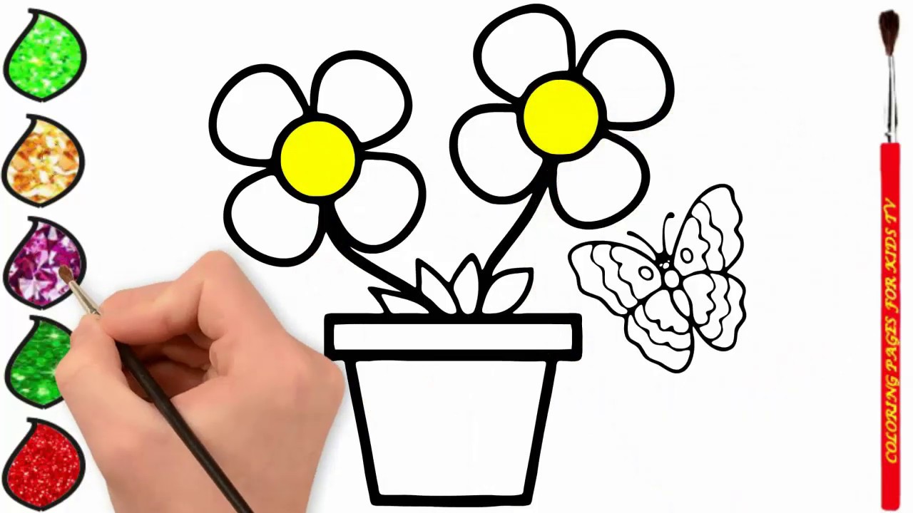 1280x720 How To Draw Flower Butterfly