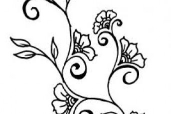 343x228 Flowers With Vines Drawing