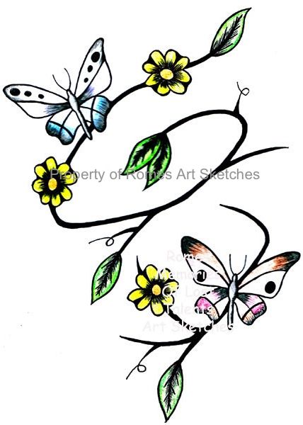 428x600 Drawings Of Flowers And Butterflies And Flowers Pencil