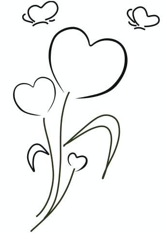 339x480 Heart And Roses Coloring Pages Heart And Roses Drawings Heart