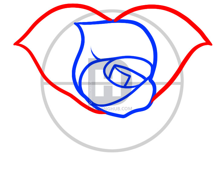 738x580 How To Draw A Heart Rose, Rose Heart, Step