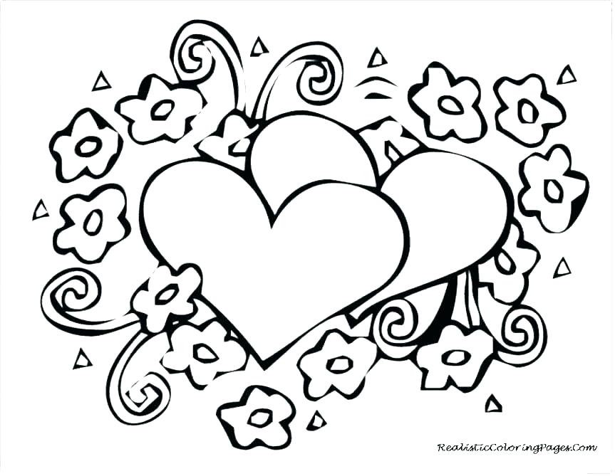 863x669 Coloring Pages Of Hearts And Roses Printable Coloring Pages Hearts