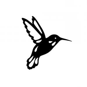 300x300 Isolated Hummingbird Silhouette Black White Drawing White
